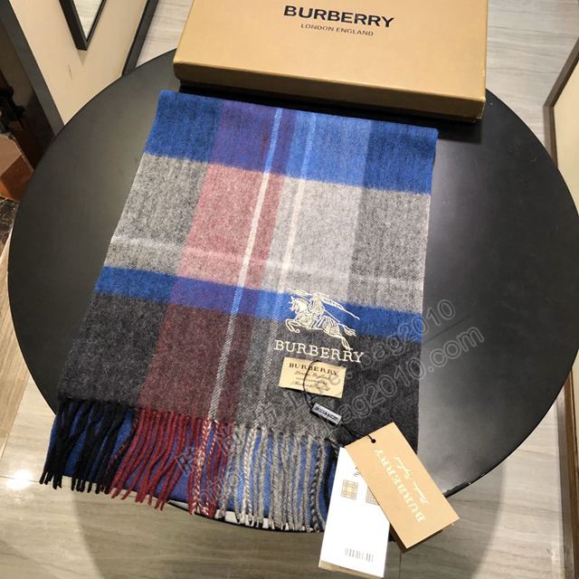 Burberry圍巾 巴寶莉專櫃純尾單 2019年秋冬方格羊絨 Burberry情侶款長巾  llwj6979